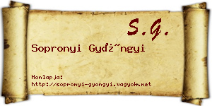 Sopronyi Gyöngyi névjegykártya