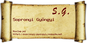 Sopronyi Gyöngyi névjegykártya