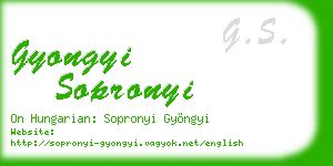gyongyi sopronyi business card
