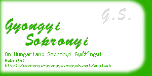 gyongyi sopronyi business card